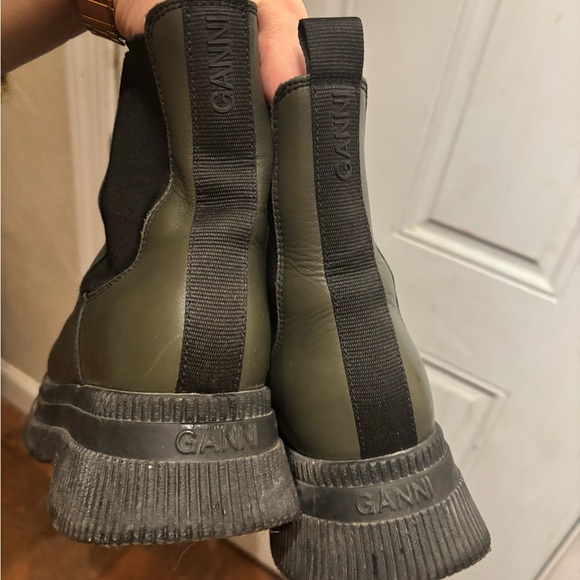 GANNI LEATHER CREEPER BOOTS - Picture 3 of 6